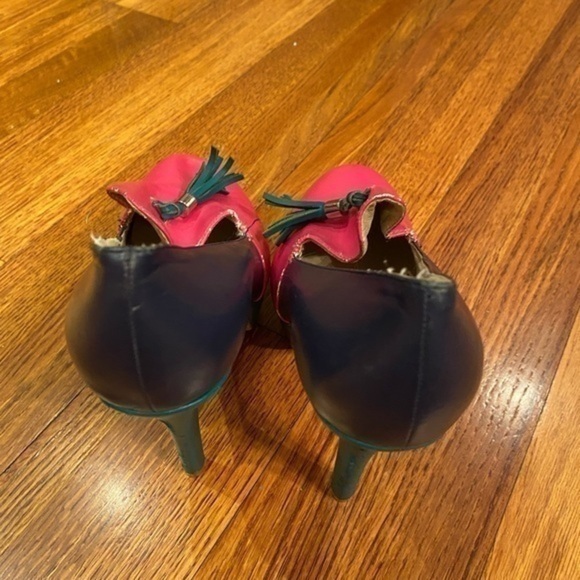 Lovely People Multicolor Heeled Pumps Platform Heels Pink Green Women Size 8 - Picture 4 of 12